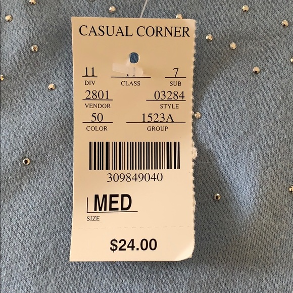 Casual Corner Cotton Sleeveless Top w/Bling Medium - Picture 4 of 5